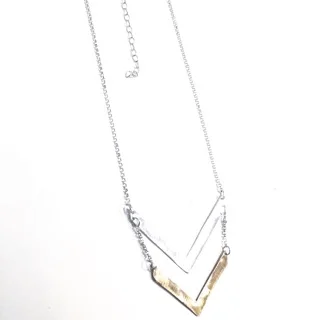 mixed metal layered V, 14k gf and sterling