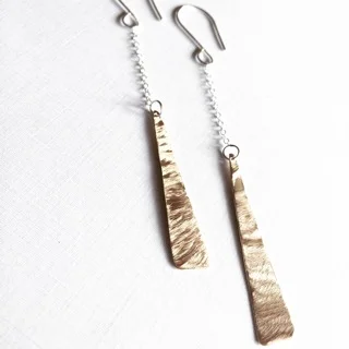 dangling slivers, 14k gf and sterling