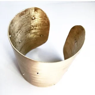 sterling studded brass cuff