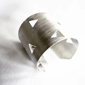 carved triangle cuff, sterling