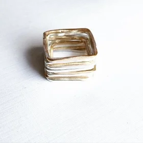 stacked squares, 14k gf and sterling