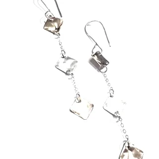 mixed metal dangling diamonds, 14k gf and sterling