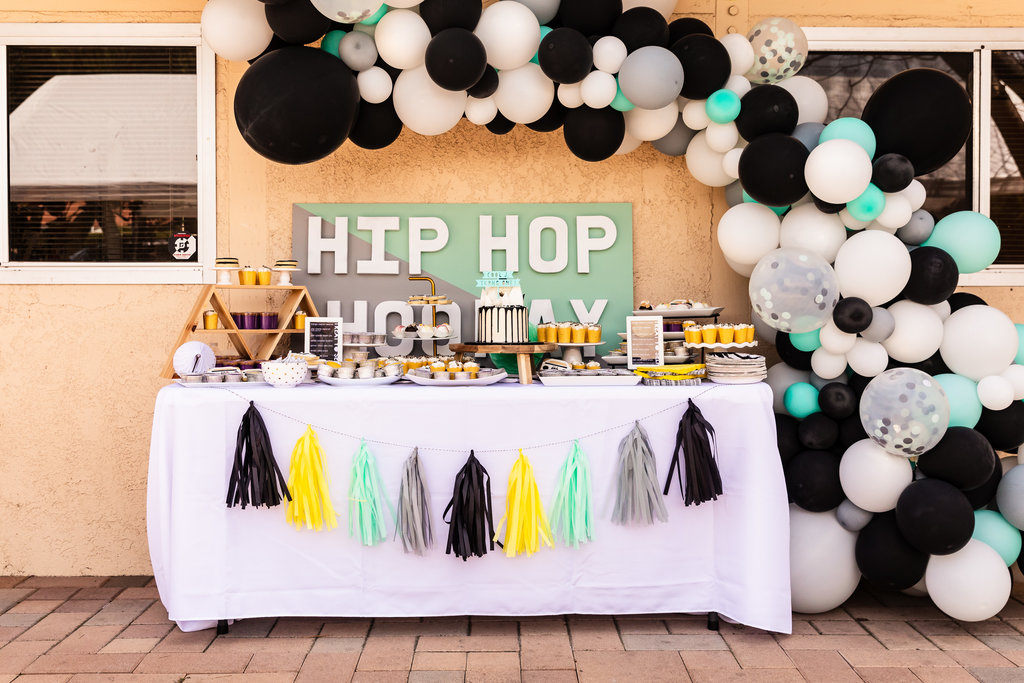 Hip Hop Birthday Party With All Vinyl Records Oc Ca Behind
