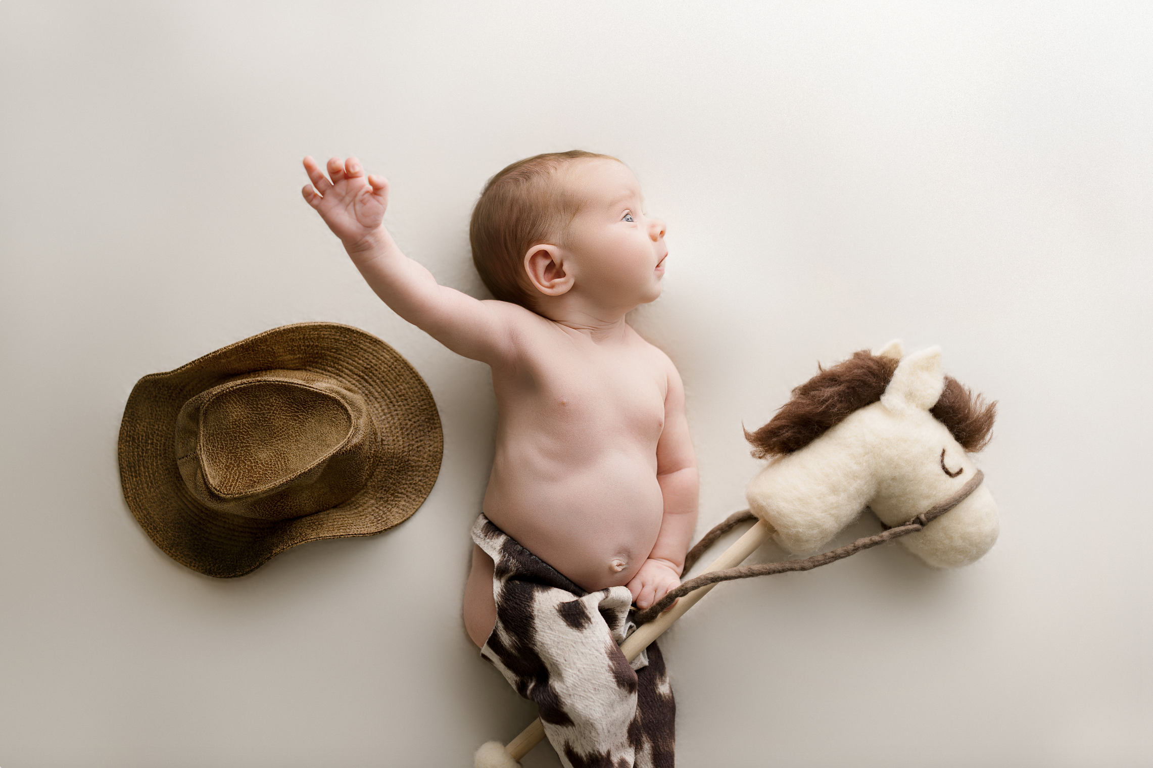 newborn buckaroo horse cowboy hat prop baby photographer harford county maryland