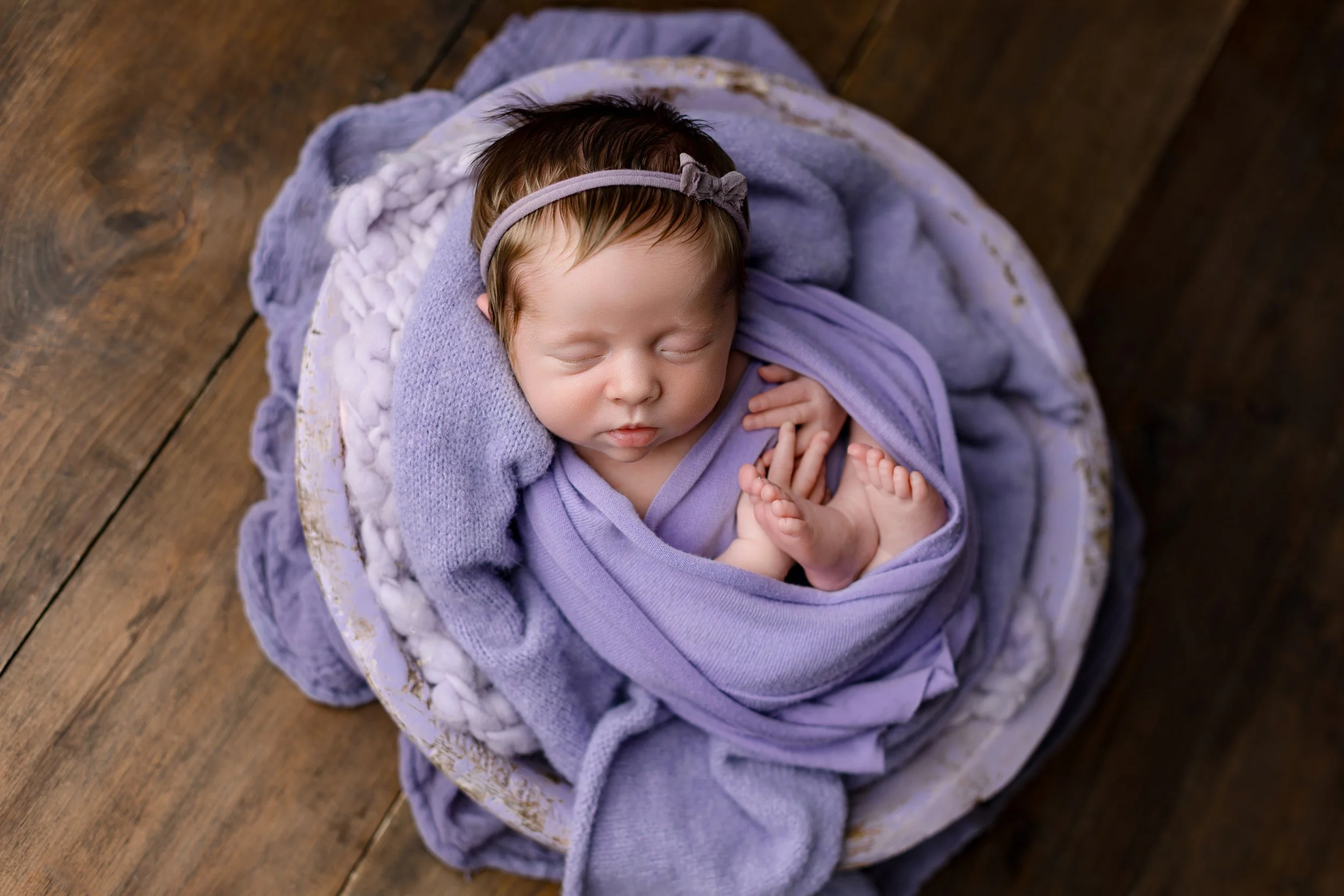 violet newborn session _baby in a bowl_ harford county Maryland newborn photographer