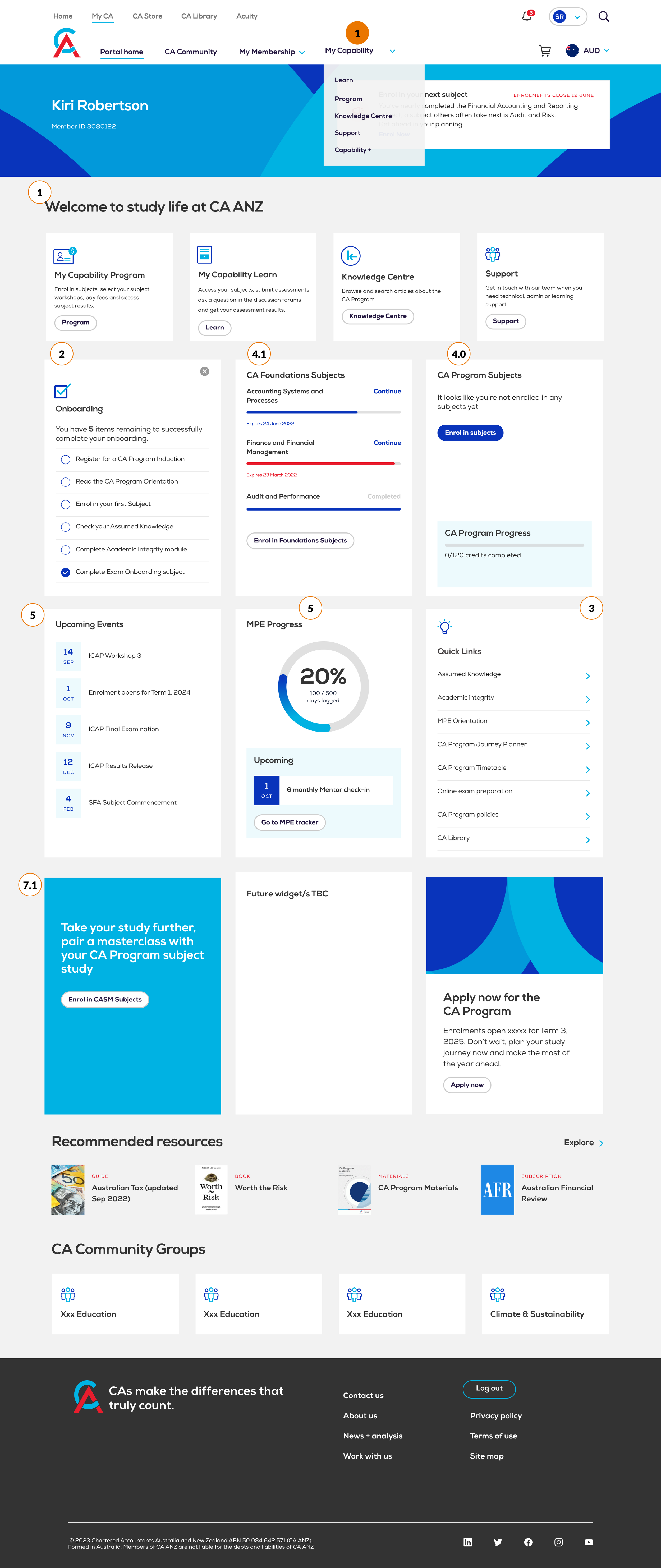 Tracking learning progress