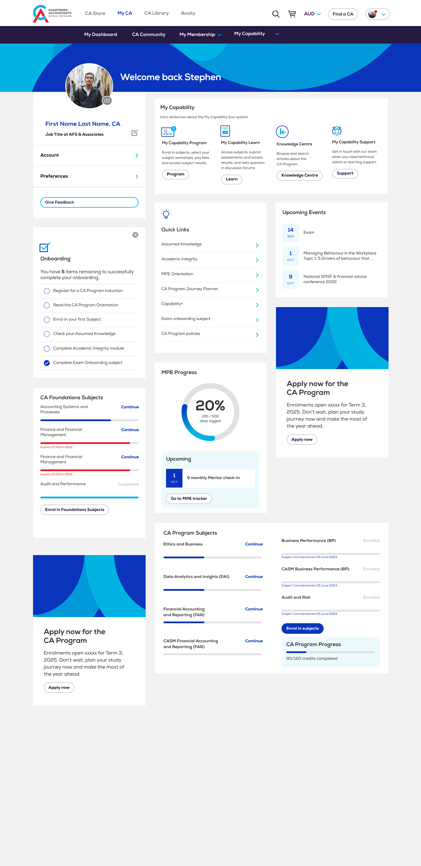 Dashboard and widget design