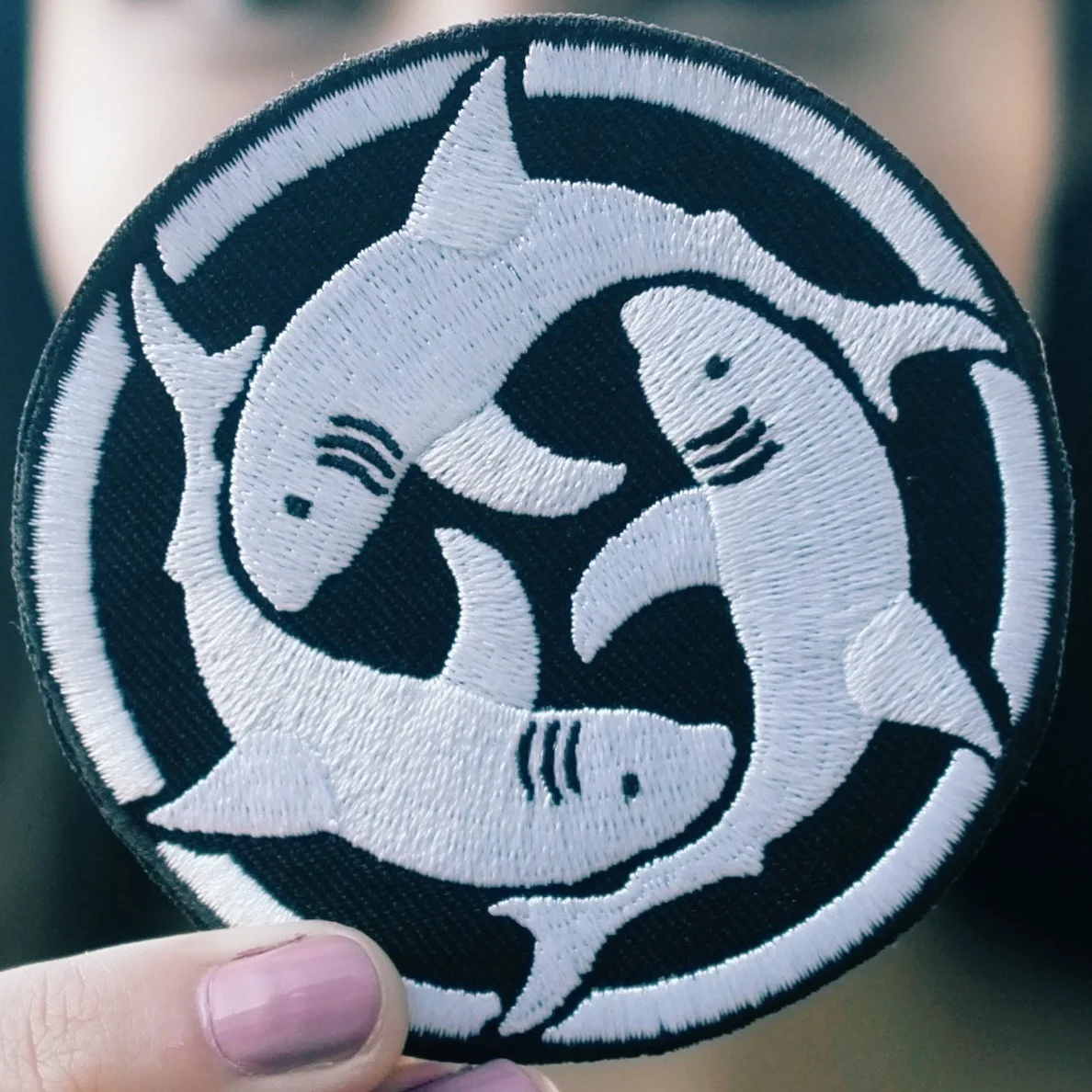 Shark Cycle Iron-on Patch