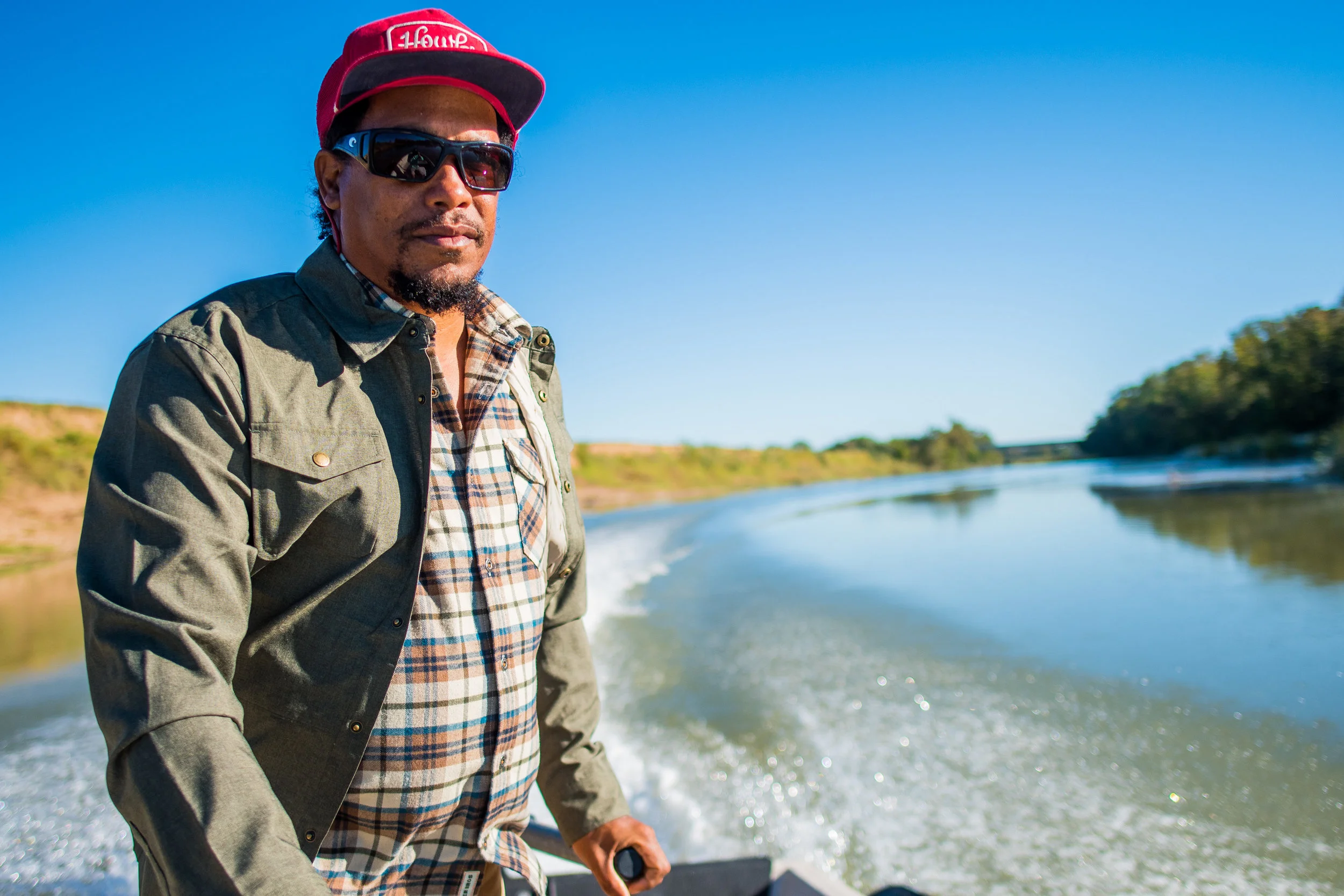 Alvin Dedeaux on the Colorado River in Central Texas