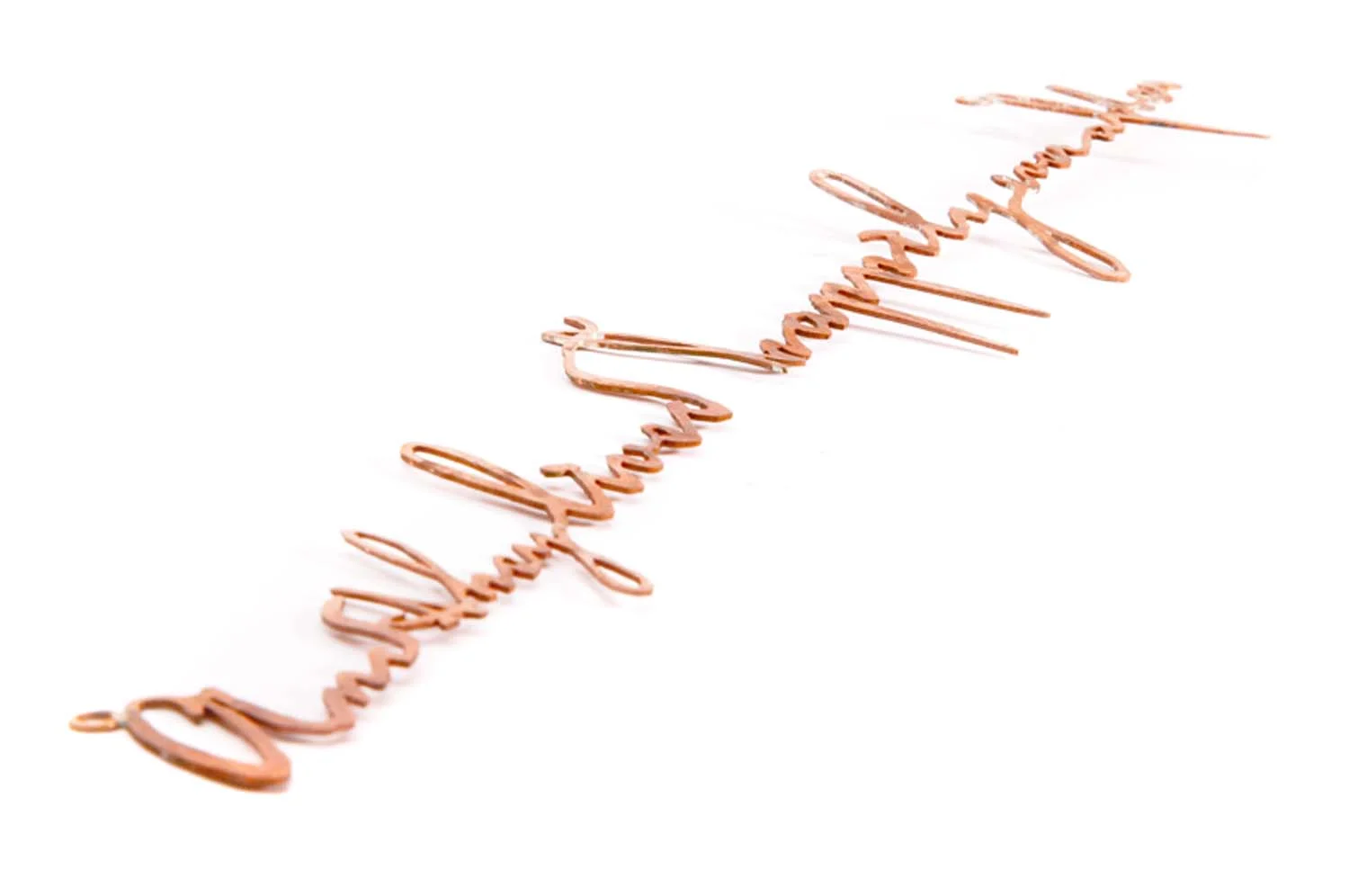 { "and they lived happily ever after" / hand cut from 16ga copper sheet / length: 13" } / photographer: luke allerdice