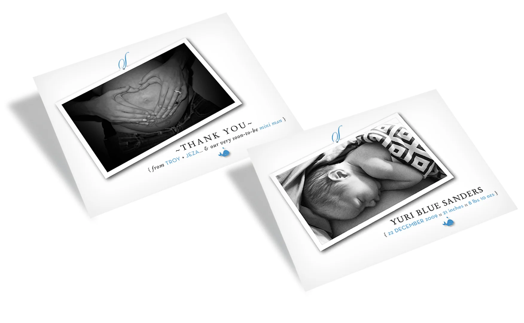 { baby shower thank you notes & it's a boy! announcement } 5.375 x 4.25