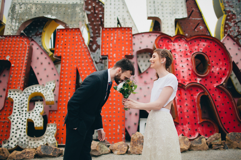 neon boneyard elopement photography