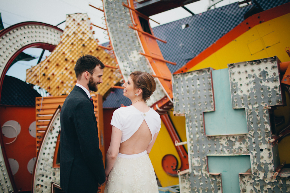 neon museum wedding photography