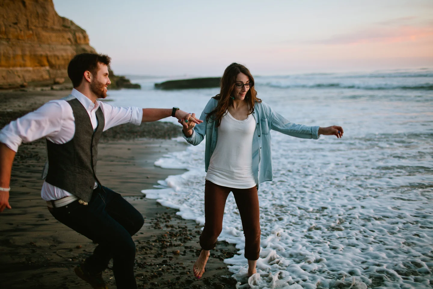 California beach engagement
