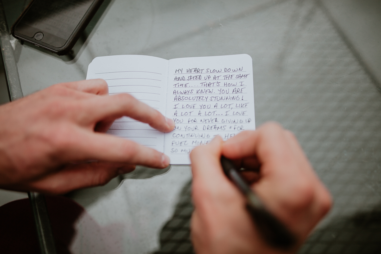 hand written vows