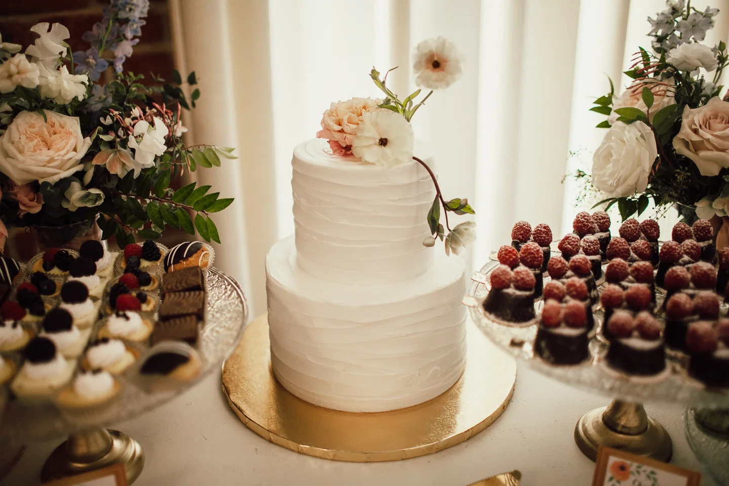 simple white wedding cake