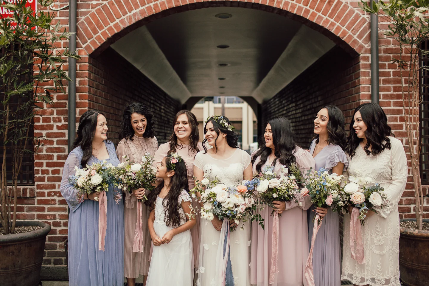 pastel bridesmaids