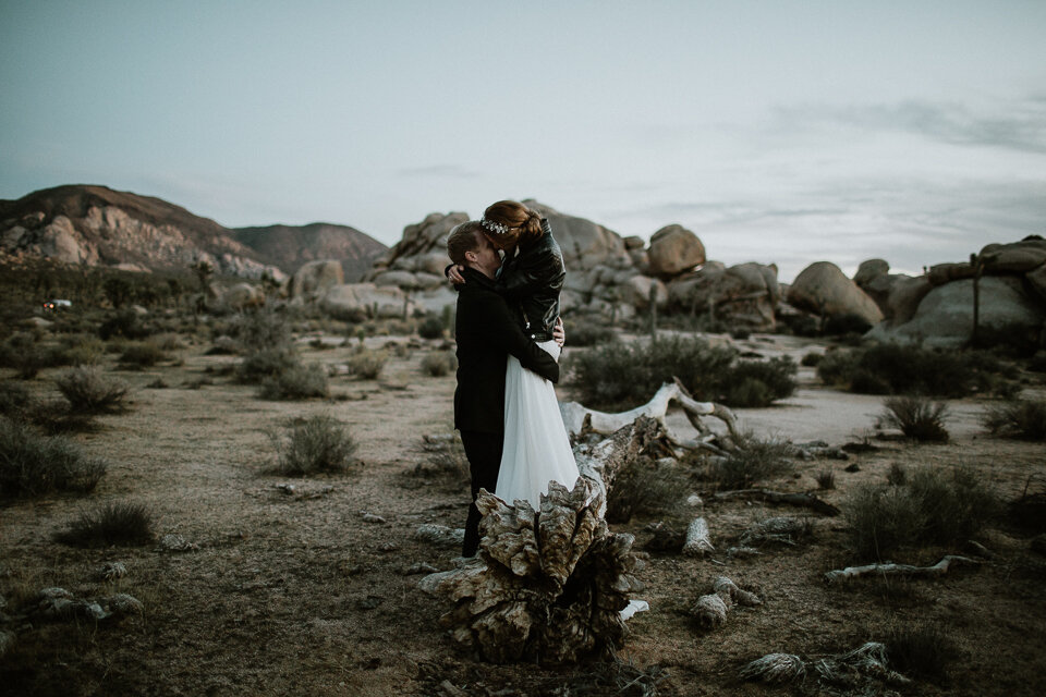 moody joshua tree elopement