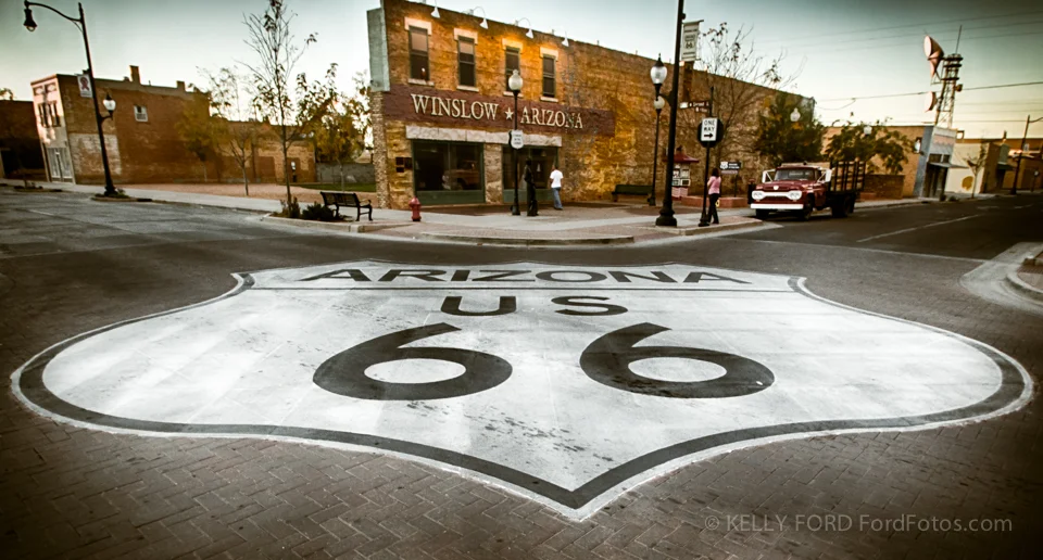 Get your kicks on Route 66 (Nat King Cole) or perhaps you prefer "Standing on the corner in Winslow Arizona" (The Eagles). You can find them both at this one location in Winslow, Arizona.