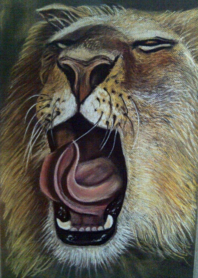 Roaring Lion (Pastel) 33.1 x 23.4 in