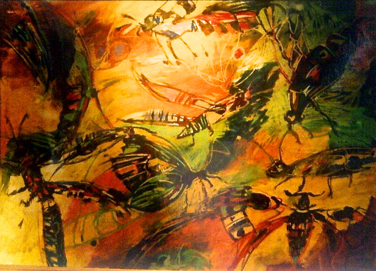 Insect Abstract (Mixed Media) 23.4 x 33.1 in