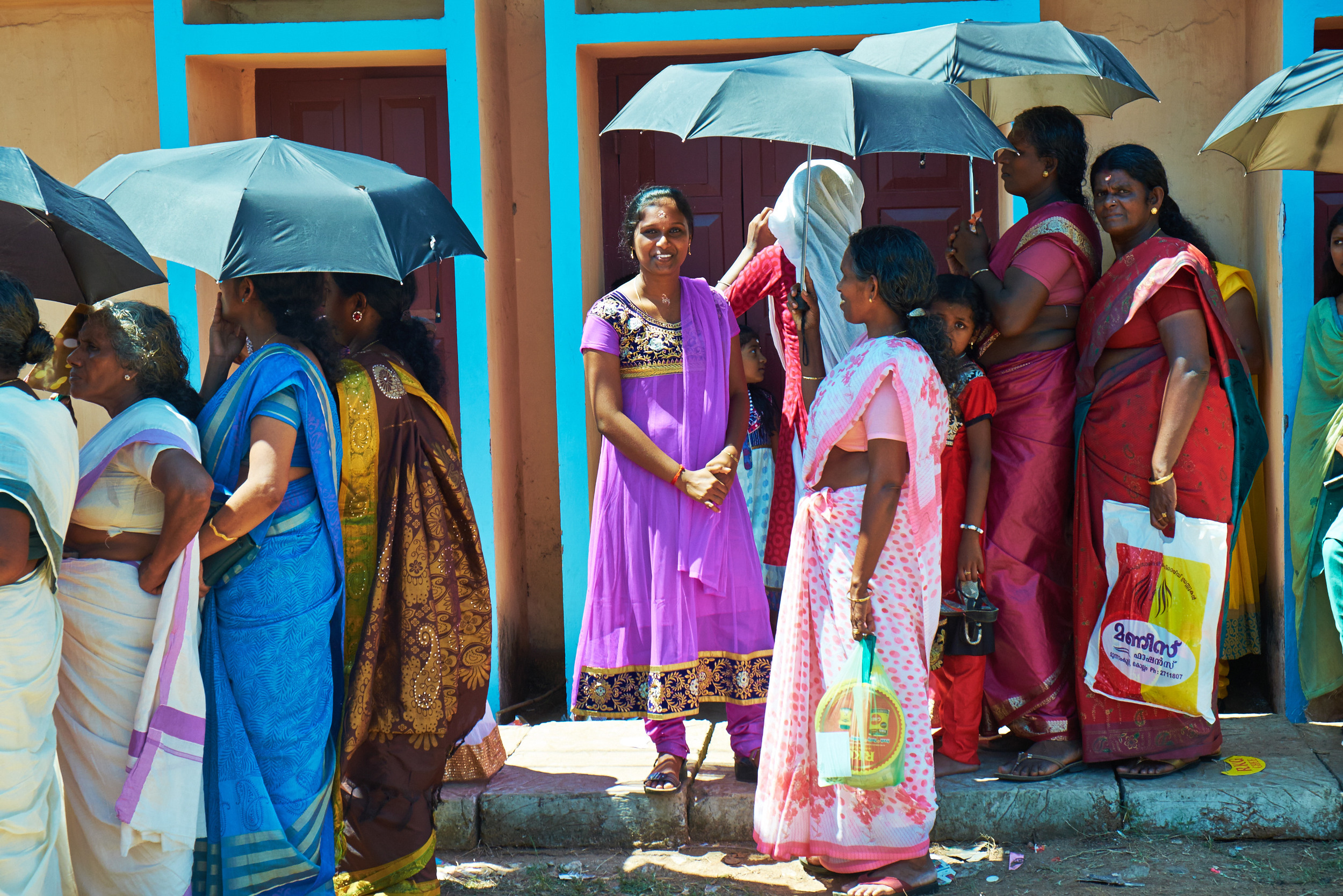 In Queue for Vishu Meal, Kollam.