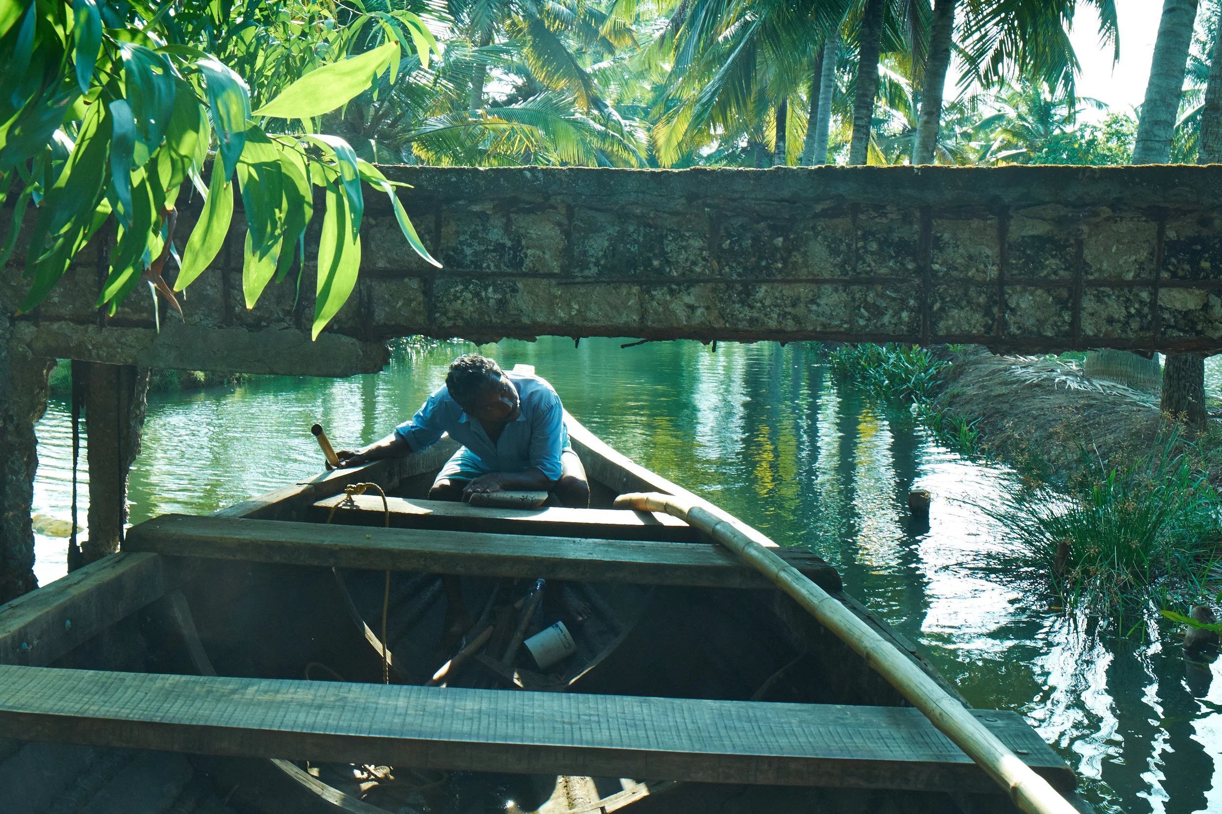 Ducking the Footbridge, Kerala.