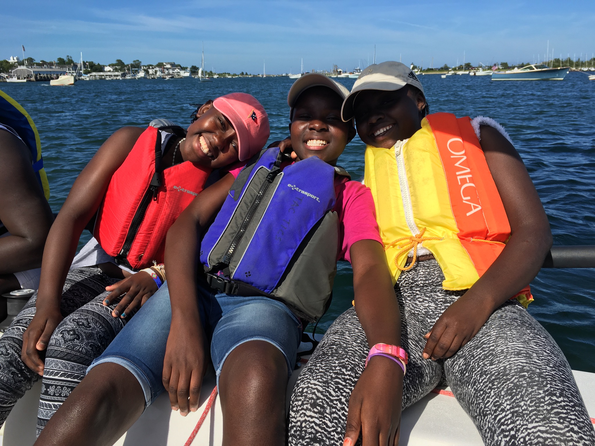  Ida, Joice and Eunice enjoying learning to sail on Martha's Vineyard 