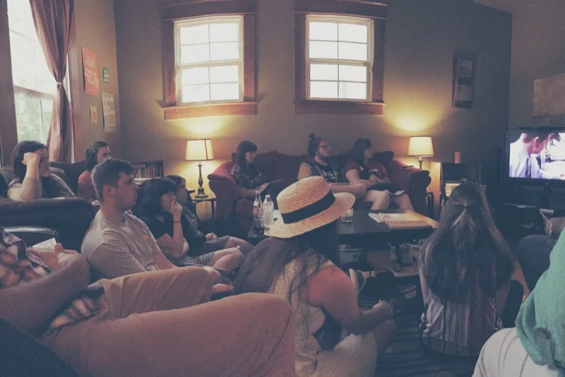 A photo taken during the film screening last night.