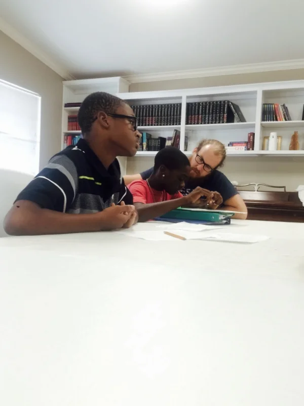 Joel and friends at Youth Club in the Cedar Grove neighborhood.