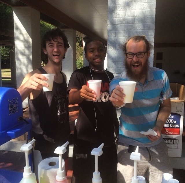 Bryce, Tray, & Joel at the Highland picnic.