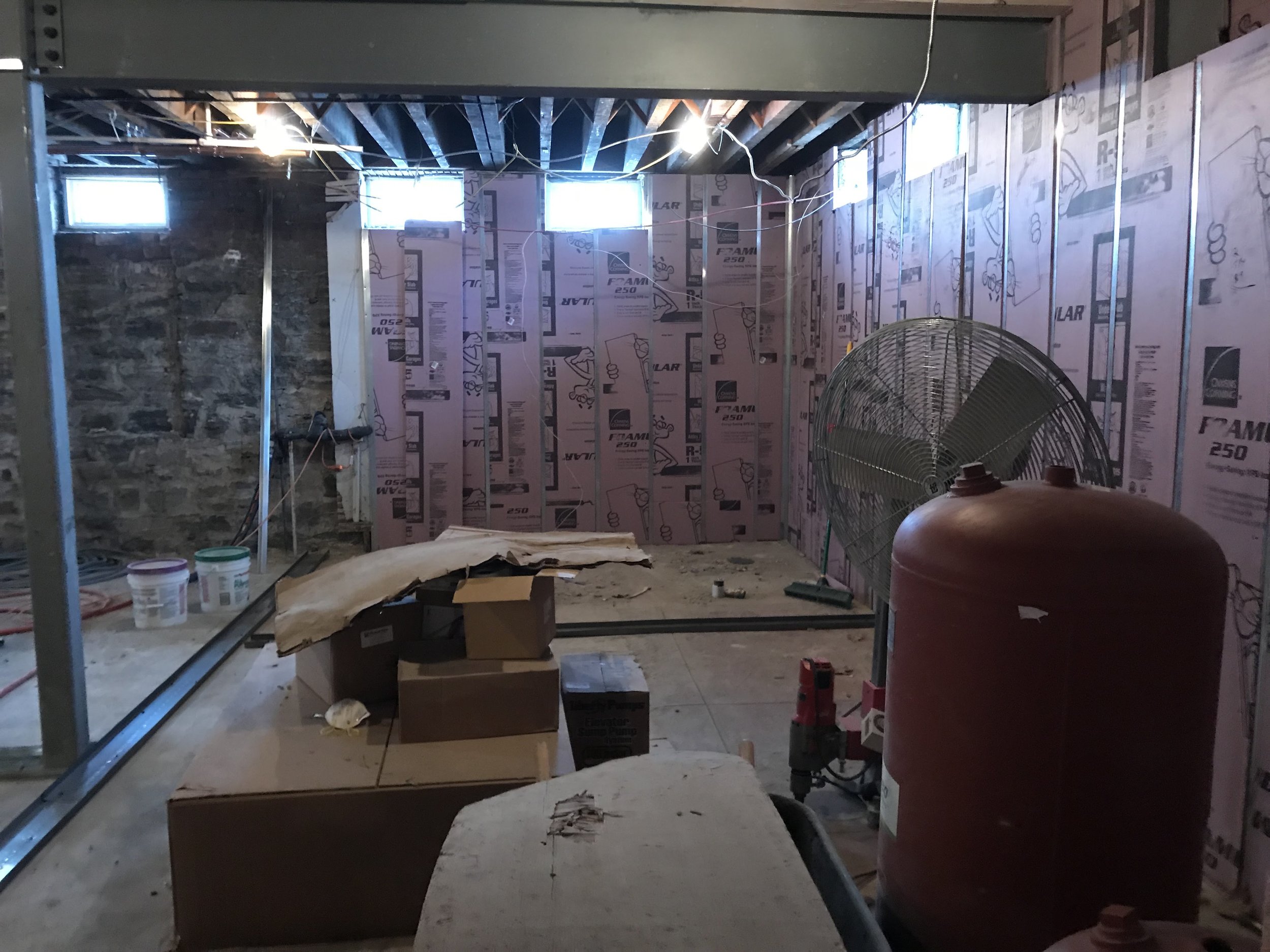 New storage and water service room