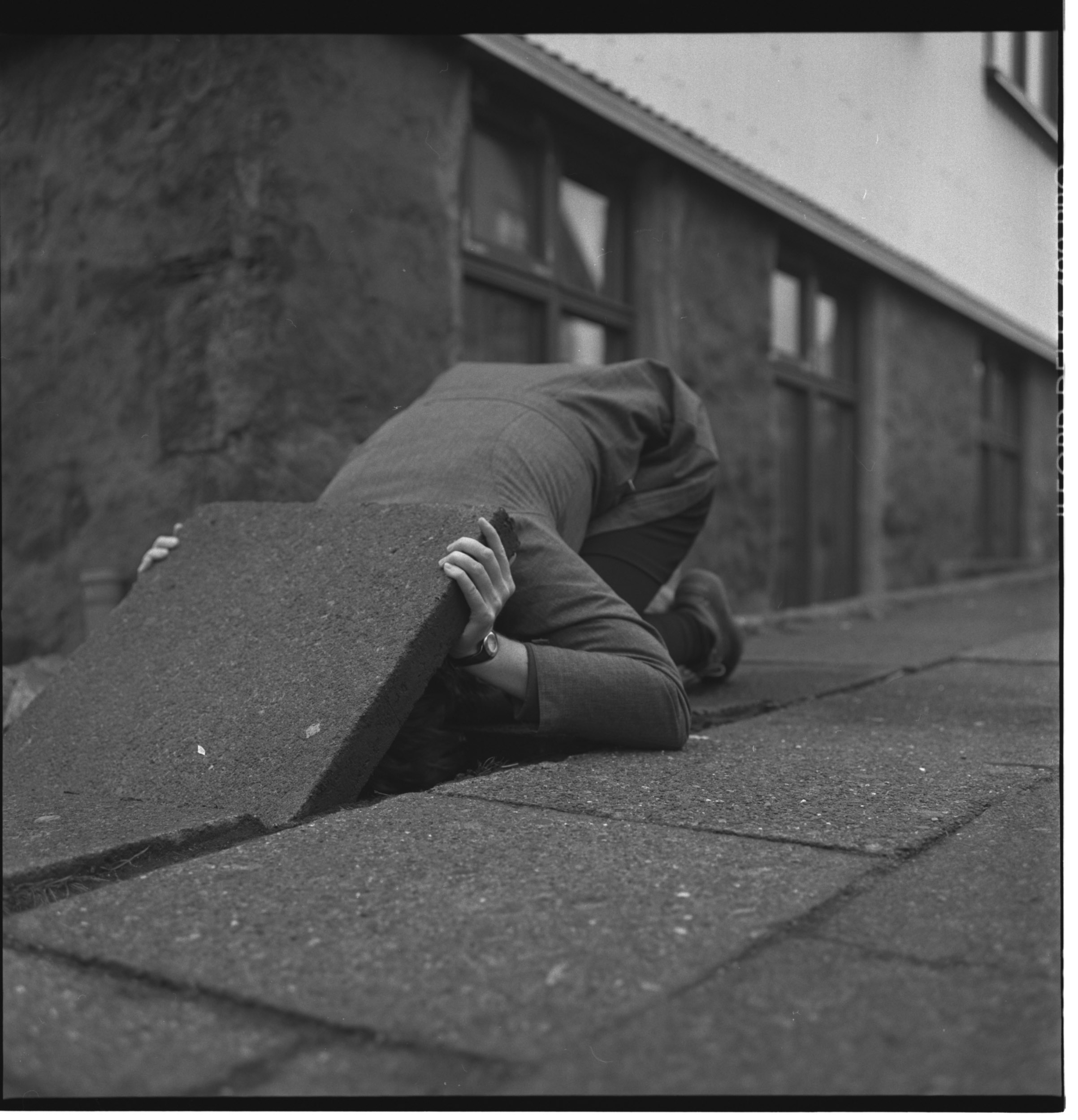 Guðmundsson Re-Situated: Untitled Event #1. Medium format black and white photograph. 2009.