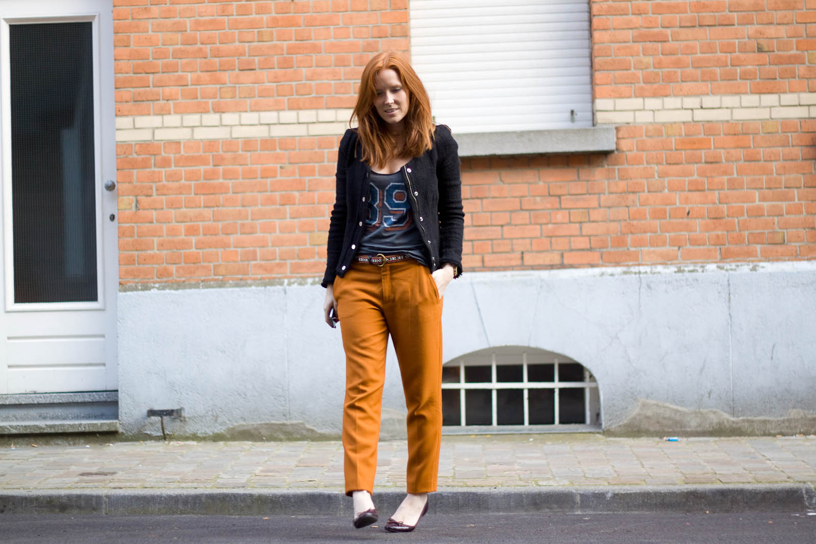 Zara orange trousers 