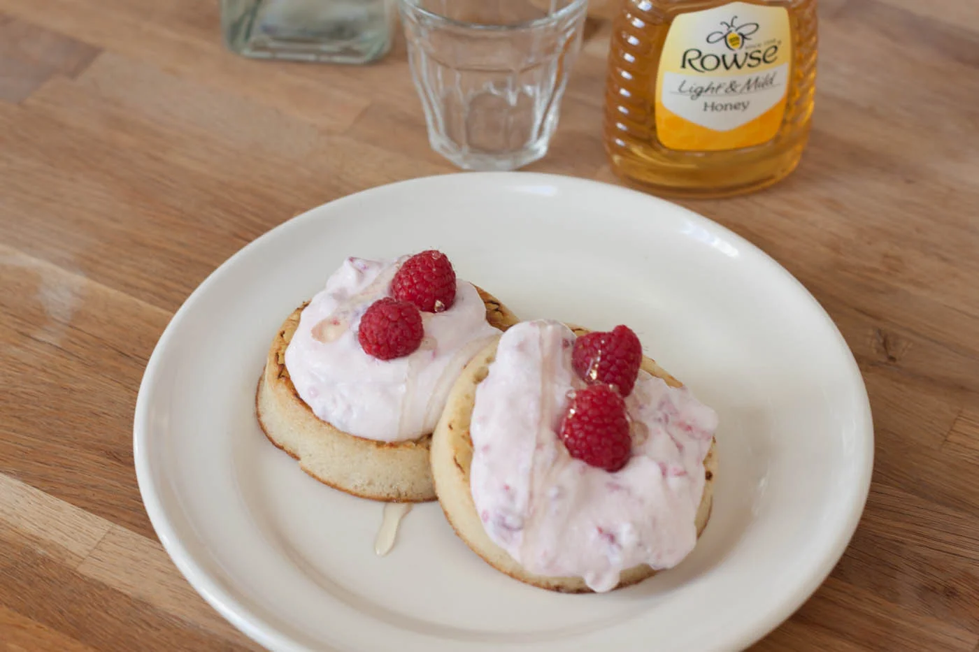 Raspberries Crumpets