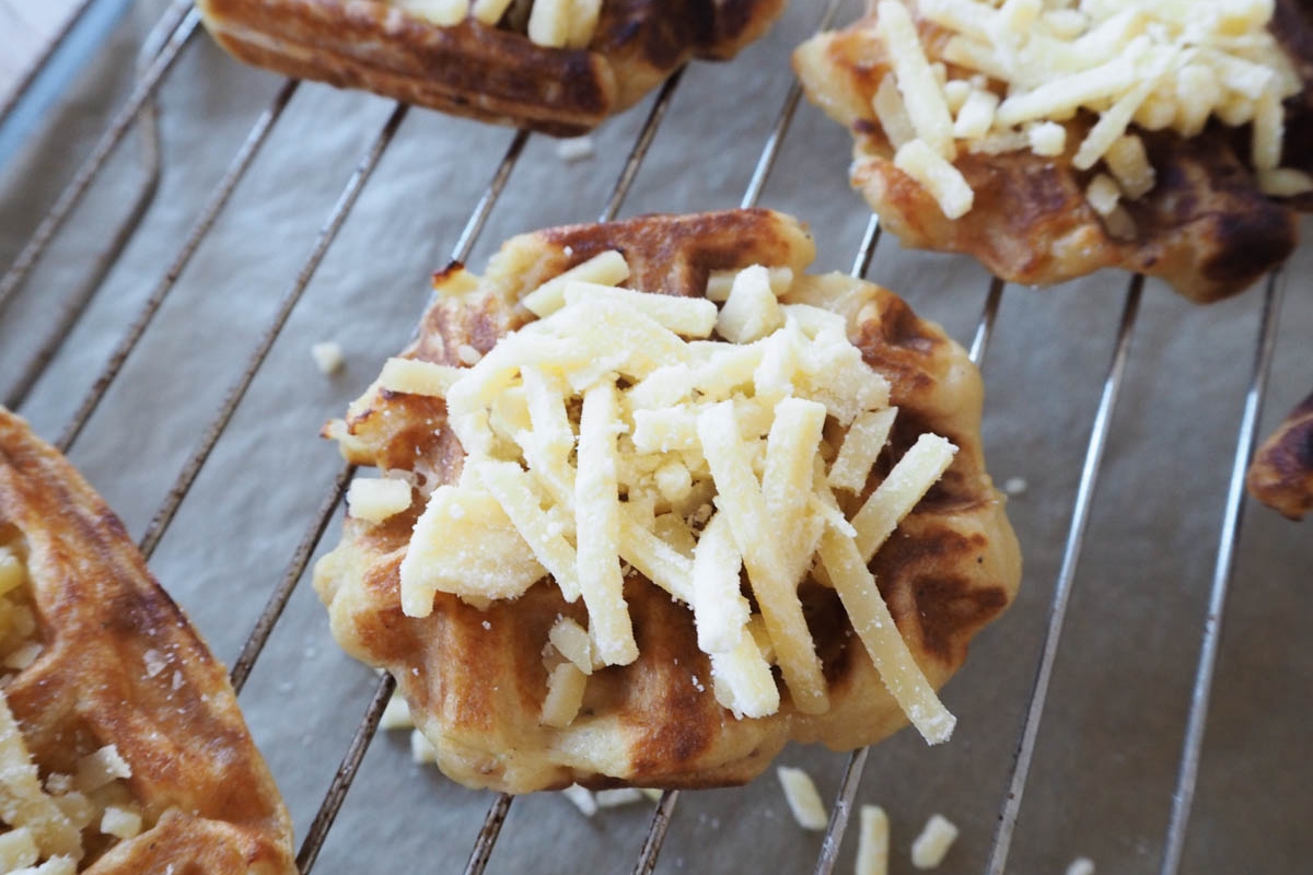 Cheddar Potato waffles