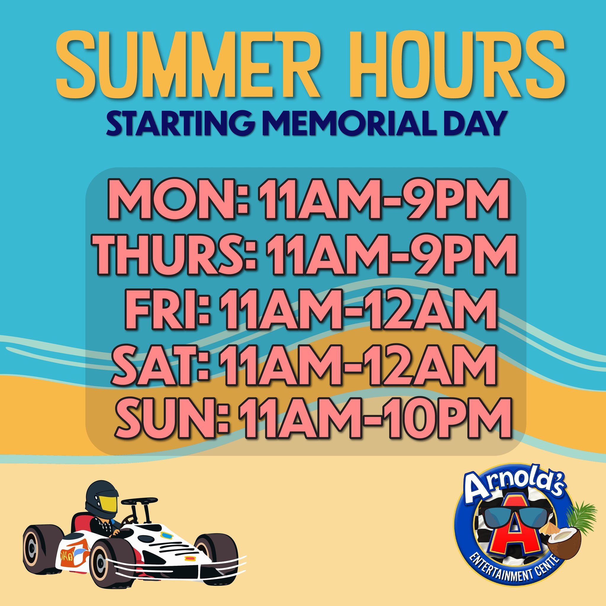 😎We&rsquo;ve got new #summer hours! Starting on Memorial Day! 

#summer #beattheheat #memorialday #newhours