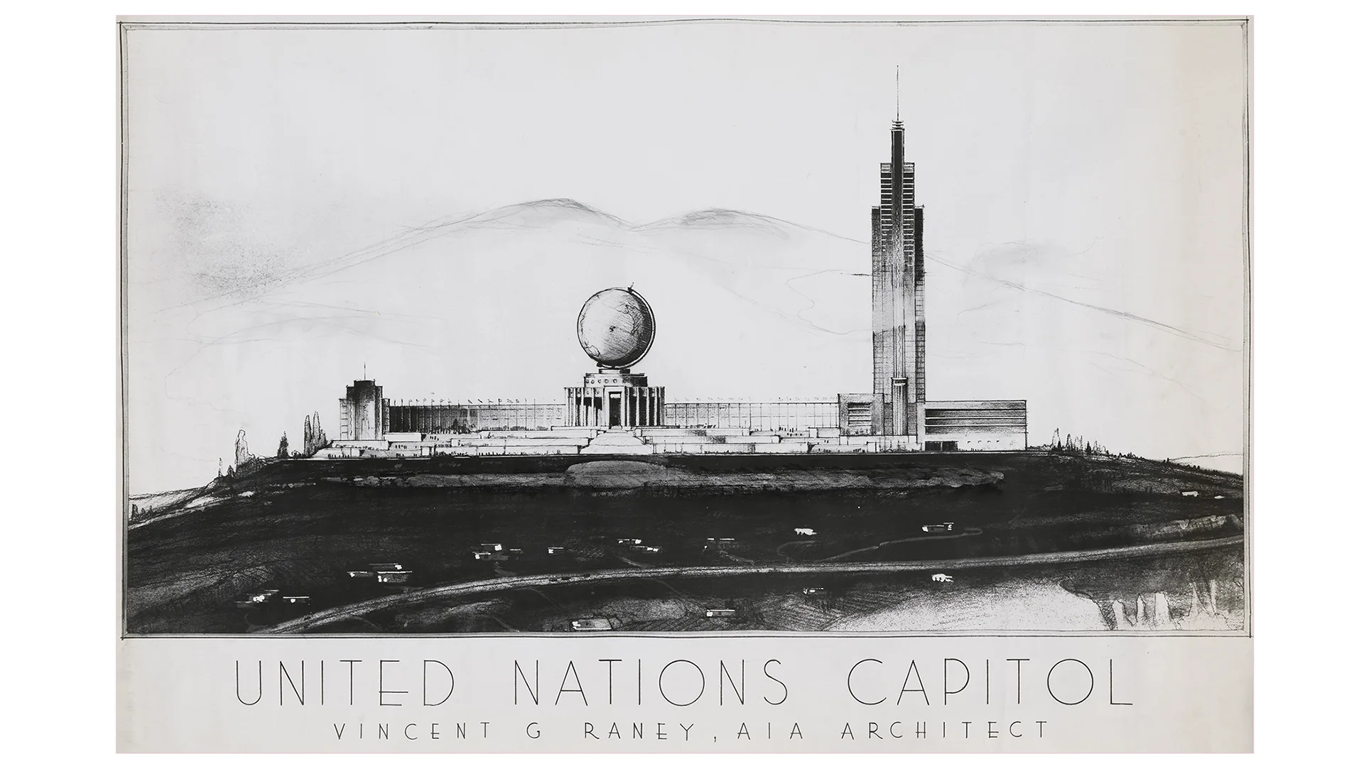 Vincent Raney’s drawings of a United Nations at the foot of Twin Peaks