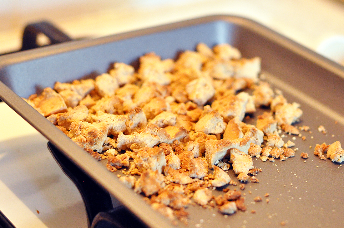 Toasted crumble goodness hot off the grill!