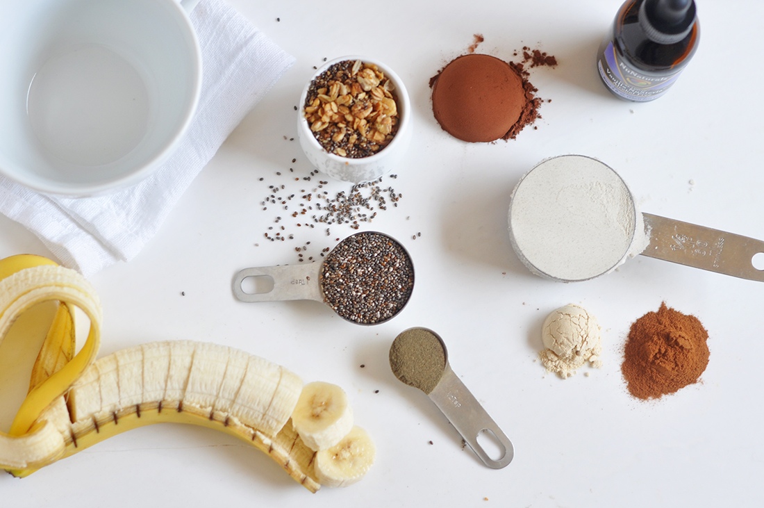 various toppings... hemp powder and various mix-ins ready to go!