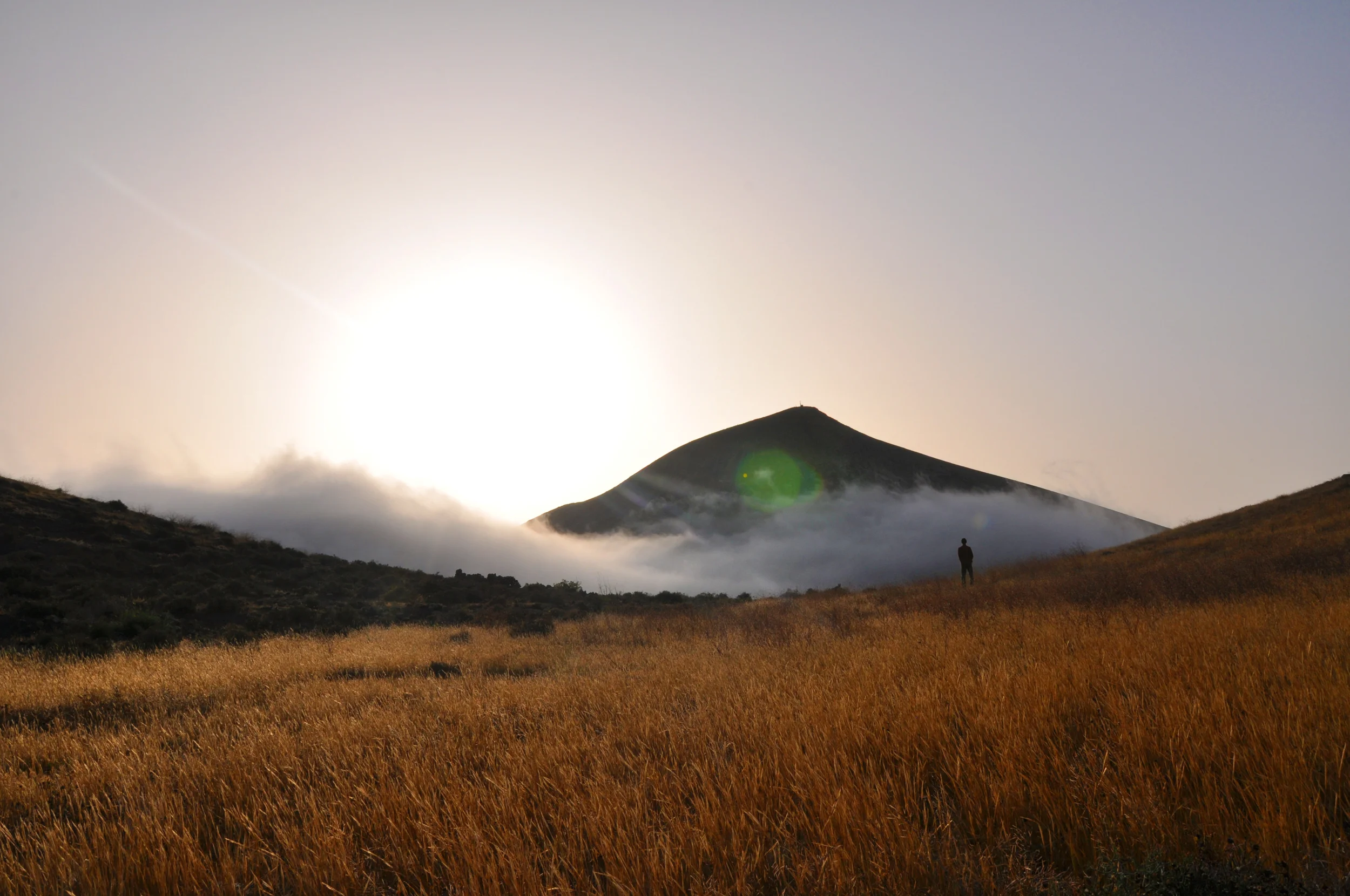 Early morning mist across a volcano crater on my birthday