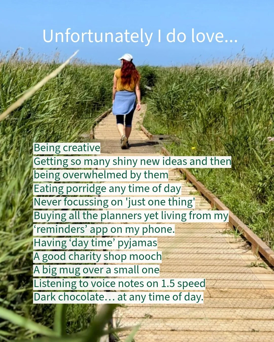 Had to jump on this trend. A fun little selection of things whirring round my brain. 

There are so many more things that bring me pockets joy (ok overwhelm not so much, but ya know, just keeping it reel!)

What are the first things that come to your