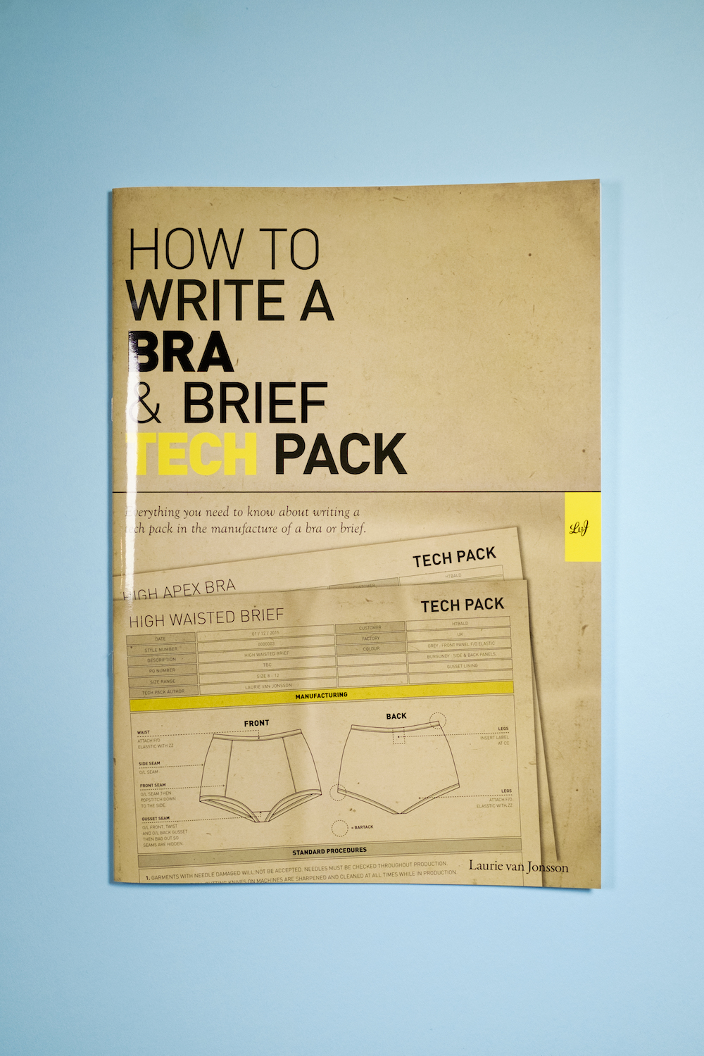 how to write a bra and brief tech pack