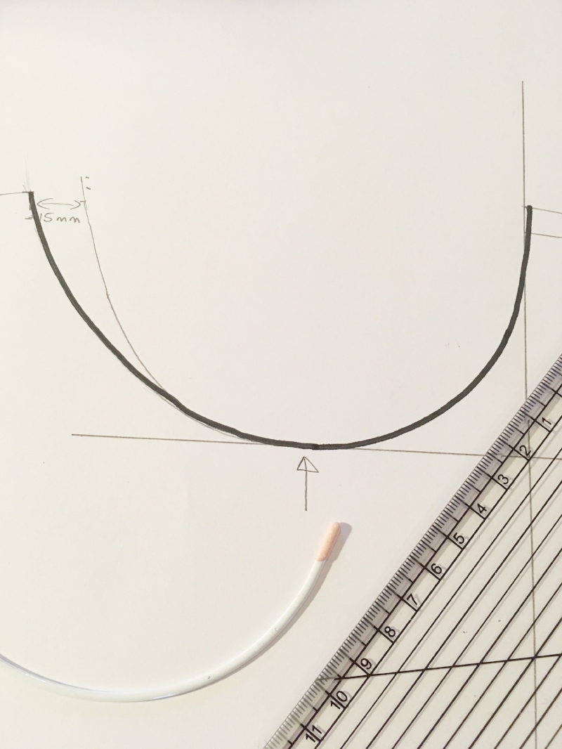Drafting the curve of a cradle pattern from your wire — Van Jonsson Design