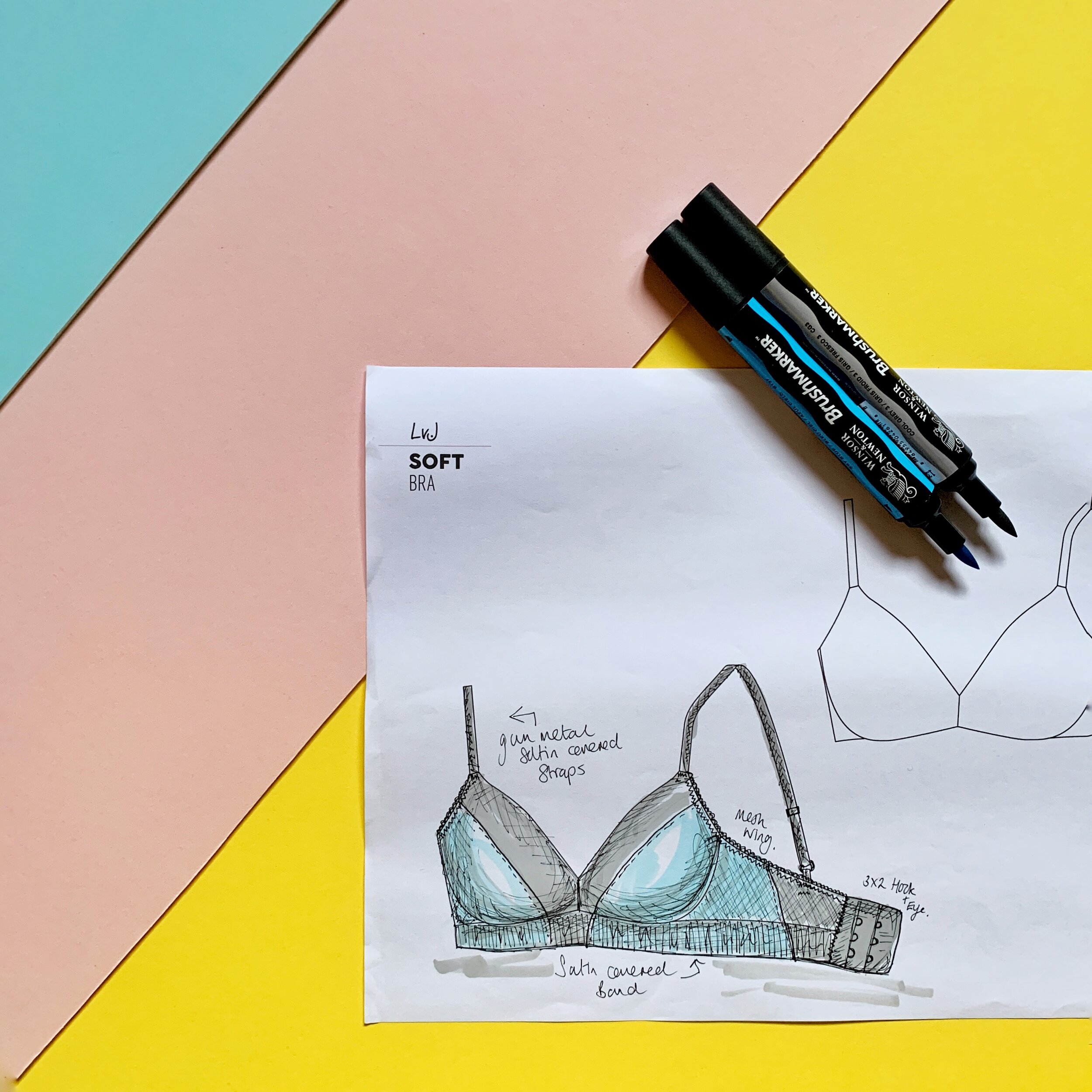 how to sketch a bra and brief