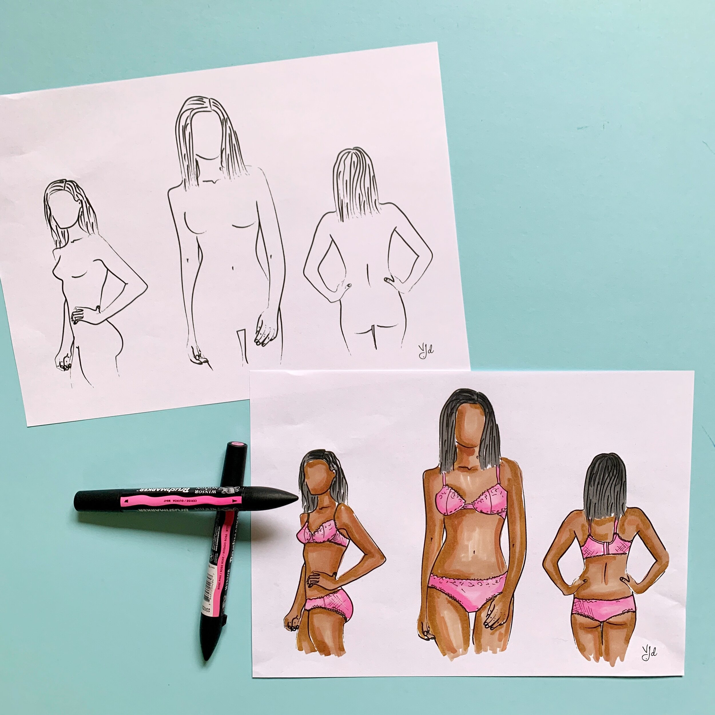 lingerie model body template