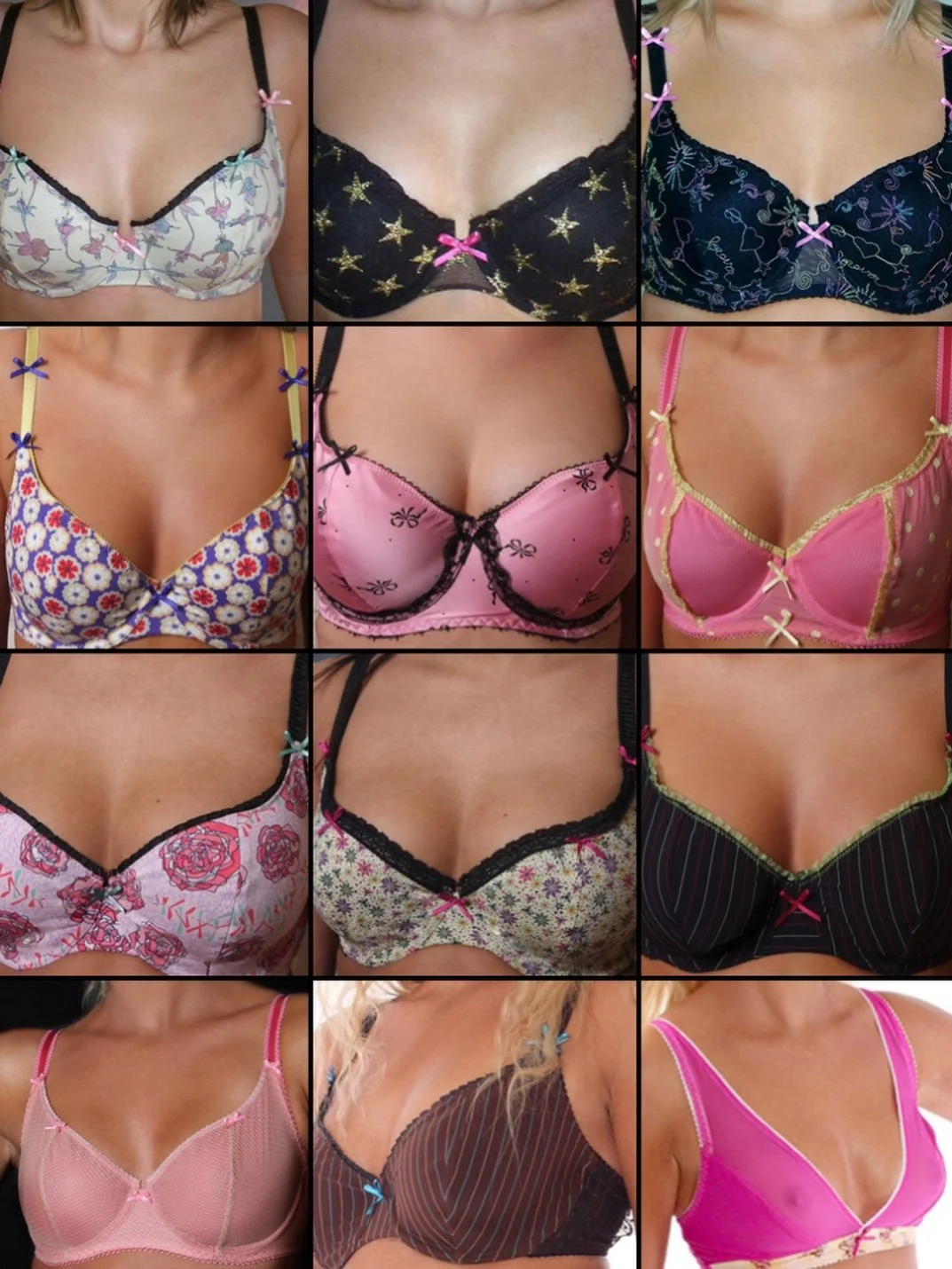 Boobs boobs boobs 
All different sizes, 
Each bra has gone through the first fit sample to being signed off. If you would like to know how to take your first fit sample and make it better - I&rsquo;m hosting a live masterclass on fitting your first s