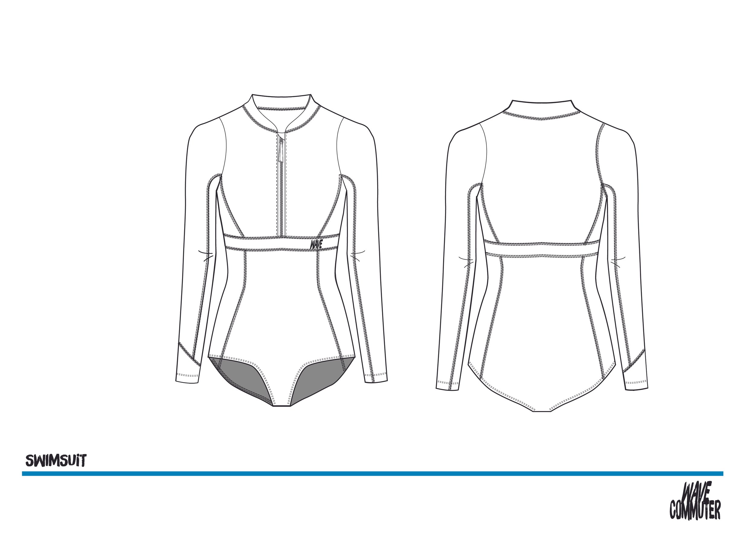 TECHNICAL DRAWING OF SWIMSUIT