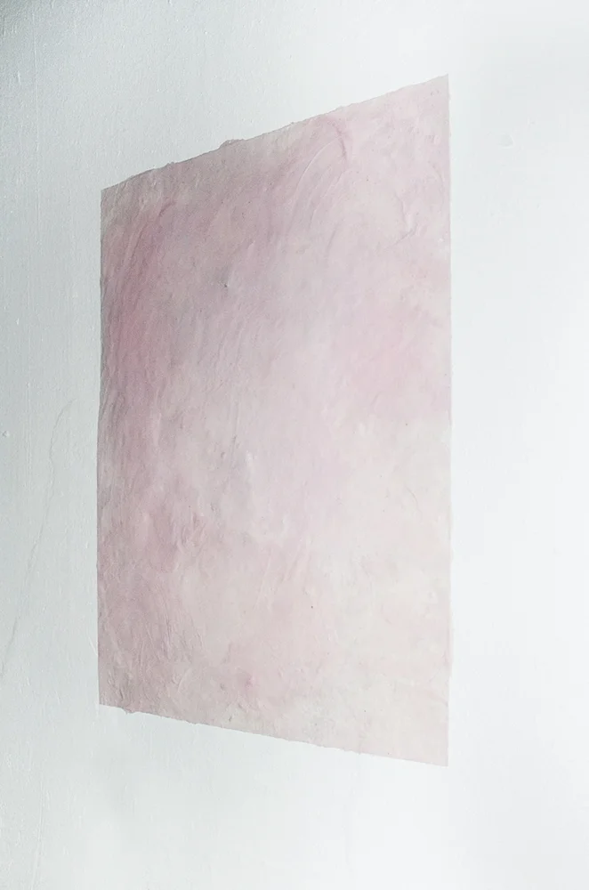 Blushing Bust. Tallow, blush, wax on the wall 60 x 40 2016 1 AP Studio work Moscow, Russia Images: Anya Mokhova Studio