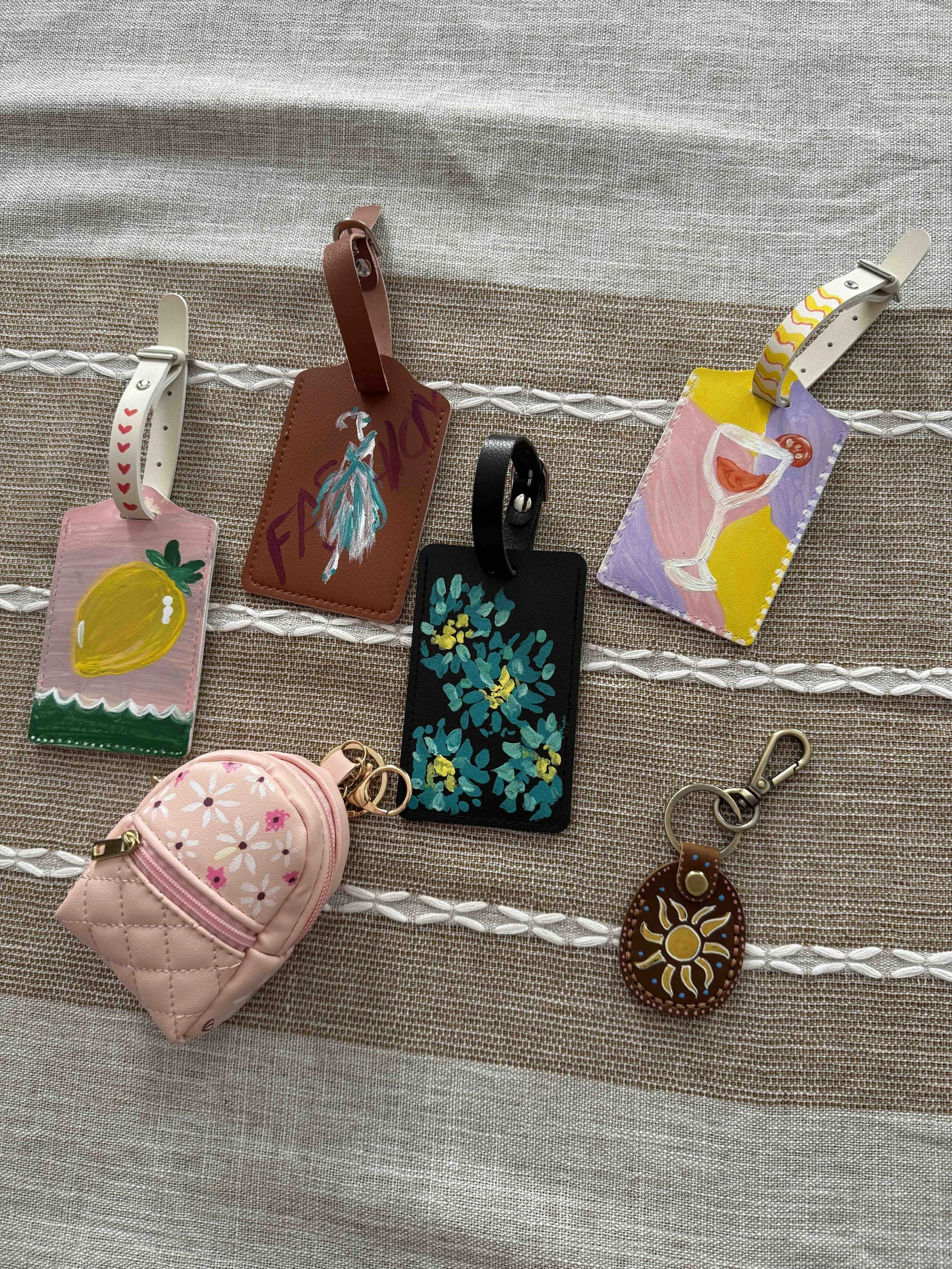 Hand-Painted Leather Goods Tags Collection